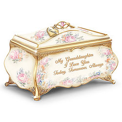 My Granddaughter, I Love You Personalized Porcelain Music Box
