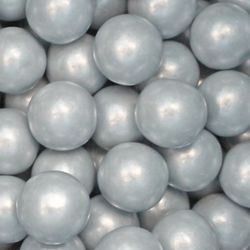 2 Pounds of 1-Inch Large Silver Gumballs