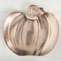 Hammered Pumpkin Platter with Coppertone Finish