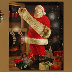 Personalized TwinkleBright LED Santa's List Canvas Print