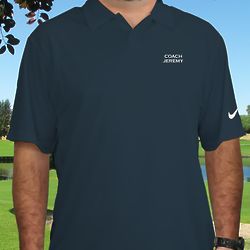 Embroidered Name Nike Dri-FIT Navy Polo Shirt