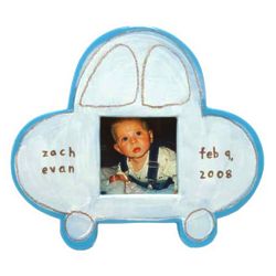 Personalized Ceramic Car Picture Frame in White