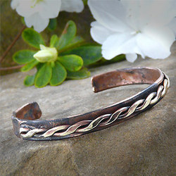Braided Design Rustic Copper Cuff Bracelet