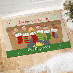 Personalized Stocking Family Christmas Doormats