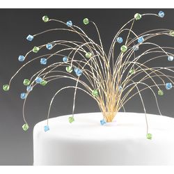 Custom Wire and Crystal Spray Cake Topper