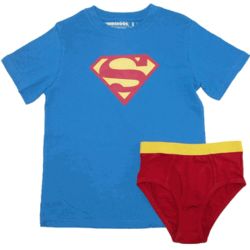 Boys Superman Underwear and Shirt Set