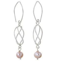 Soft Whisper Cultured Pearl and Sterling Silver Dangle Earrings