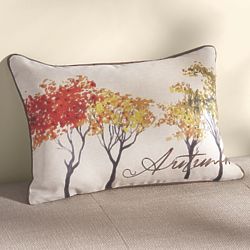Embroidered Autumn Art Pillow