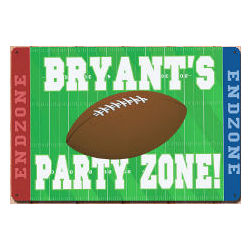 Personalized Football Party Zone Metal Wall Sign