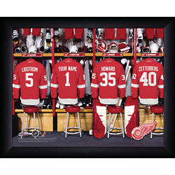 Personalized NHL Detroit Red Wings Locker Room Print