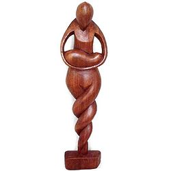 Mother Love Wood Statuette