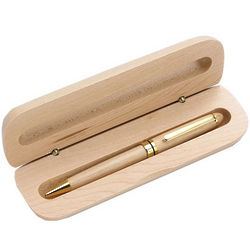 Personalized Classic Maplewood Ballpoint Pen with Case