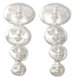 Moon Goddess Silver Drop Earrings