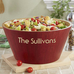 Large Bamboo Personalized Serving Bowl