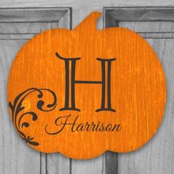 Personalized Family Pumpkin Wall Sign