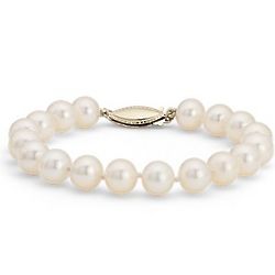 14K Yellow Gold Freshwater Cultured Pearl Bracelet