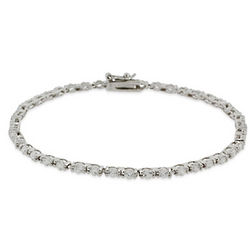 Super Skinny Classic Style CZ and Silver Tennis Bracelet