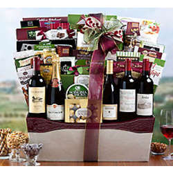 Connoisseur's Sparkling and Red Wine Gift Basket