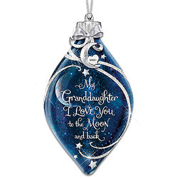 Personalized Granddaughter, I Love You to the Moon Ornament
