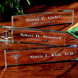 Personalized Beveled Glass Name Plate