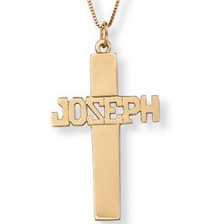 Personalized Child's 10K Name Cross Pendant