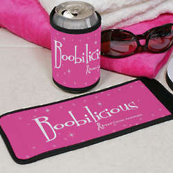 Boobilicious Breast Cancer Awareness Can Wrap Koozie