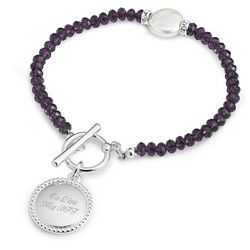 Purple Coin Pearl Bracelet