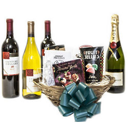 Gold Wine Gift Basket