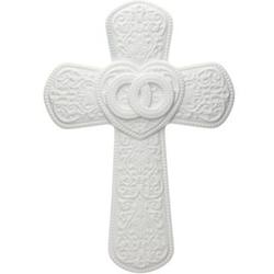 Damask Wedding Rings Porcelain Cross