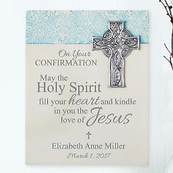 Personalized Confirmation Prayer Celtic Cross Wall Plaque
