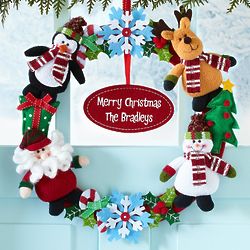 Personalized 14" Winter Wonderland Characters Wreath
