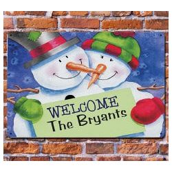 Personalized Snow Couple Metal Wall Sign