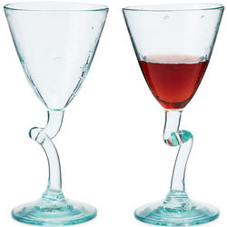 Twisted Stem 8-Ounce Wine Glasses