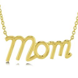 Vermeil Gold Mom Script Pendant