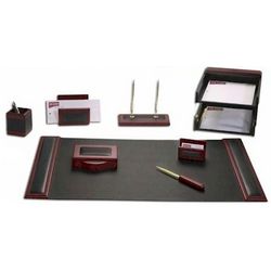 Rosewood and Leather Desk Set