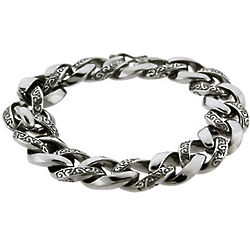 Men's Stainless Steel Bali Style Link Bracelet