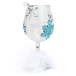 Blue Snowflake Mini Wine Glass Ornament