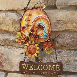 Faith Love Hope Thanksgiving Welcome Sign