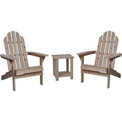Fir Wood Adirondack Chairs and Table Set