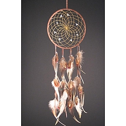 Natural DreamCatcher with Hackle and Pheasant Feathers