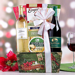Wine and Cheese Christmas Collection Gift Basket