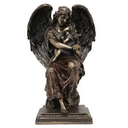 Guardian Angel with Child in Lap Statue