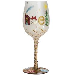 The First Noel Wine Glass