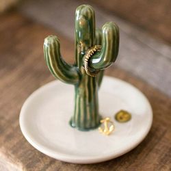 Ceramic Cactus Ring Holder