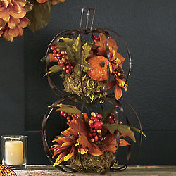 Stacked Pumpkin Floral Display