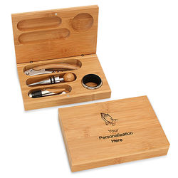 Personalized Praying Hands 4-Piece Wine Tool Set