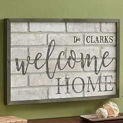 Personalized Welcome Home 24x16 Wood Brick Sign