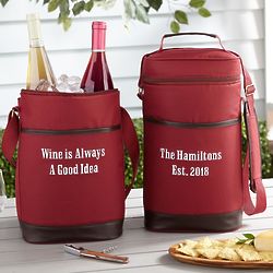 Personalized Canvas & Leather Wine Cooler