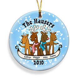 Personalized Reindeer Family Ornament