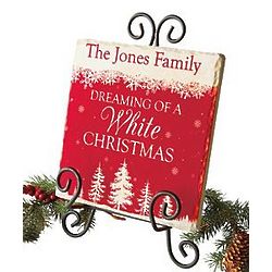 Personalized Dreaming of a White Christmas Decor Tile